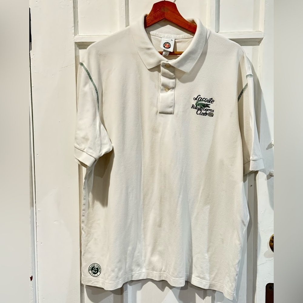 Lacoste Cream Polo with Embroidered Logo